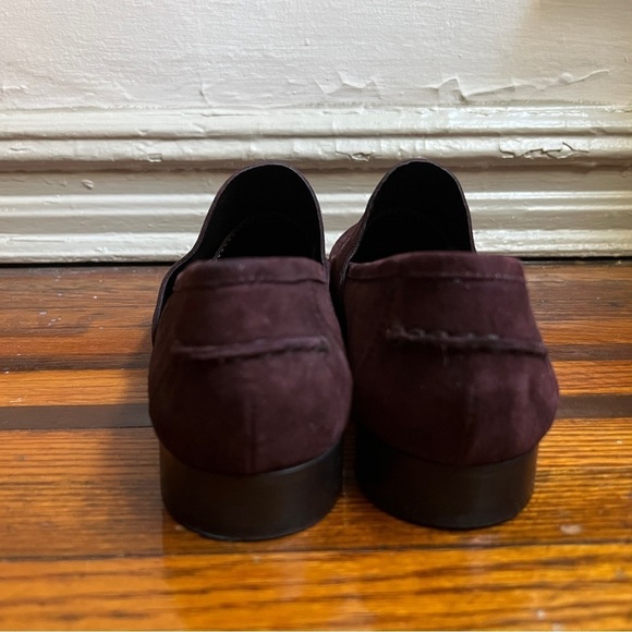 Vera Wang Audrey Dark Plum Purple Suede Penny Loafers, Size 40 9M - Picture 6 of 7